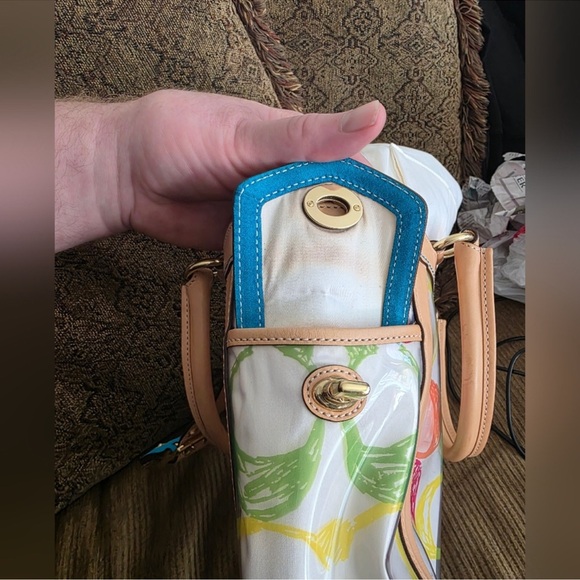 Coach Vintage Laminated Scribble Multicolor Signature Satchel - Picture 14 of 15